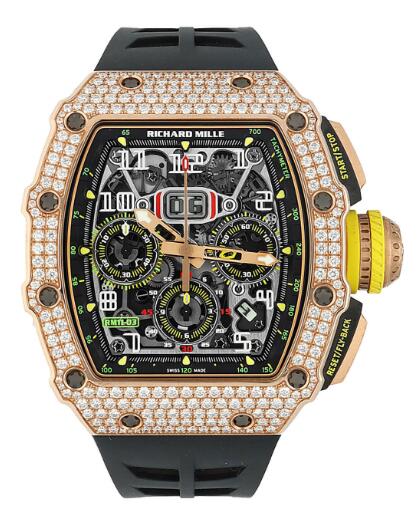 Review Richard Mille RM 11-03 AUTOMATIC FLYBACK Rose Gold with Diamonds watch replica - Click Image to Close